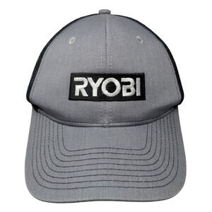 Ryobi Men's Snapback Mesh Back Hat Gray Black Adjustable Embroidered Logo